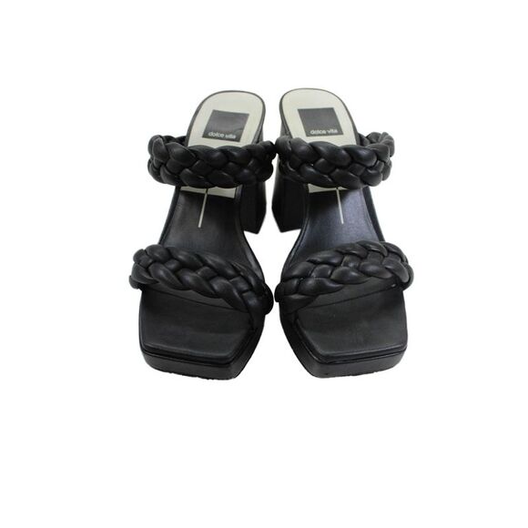 Dolce Vita Womens Braided Straps Slide On Chunky Sandal Heels Black Size 7 - Picture 2 of 7